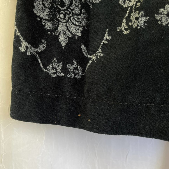 🚫SOLD🚫 VTG Y2K DKNY Jeans Black Velvet Long Coat w/ Pockets Grey Baroque - Picture 15 of 16